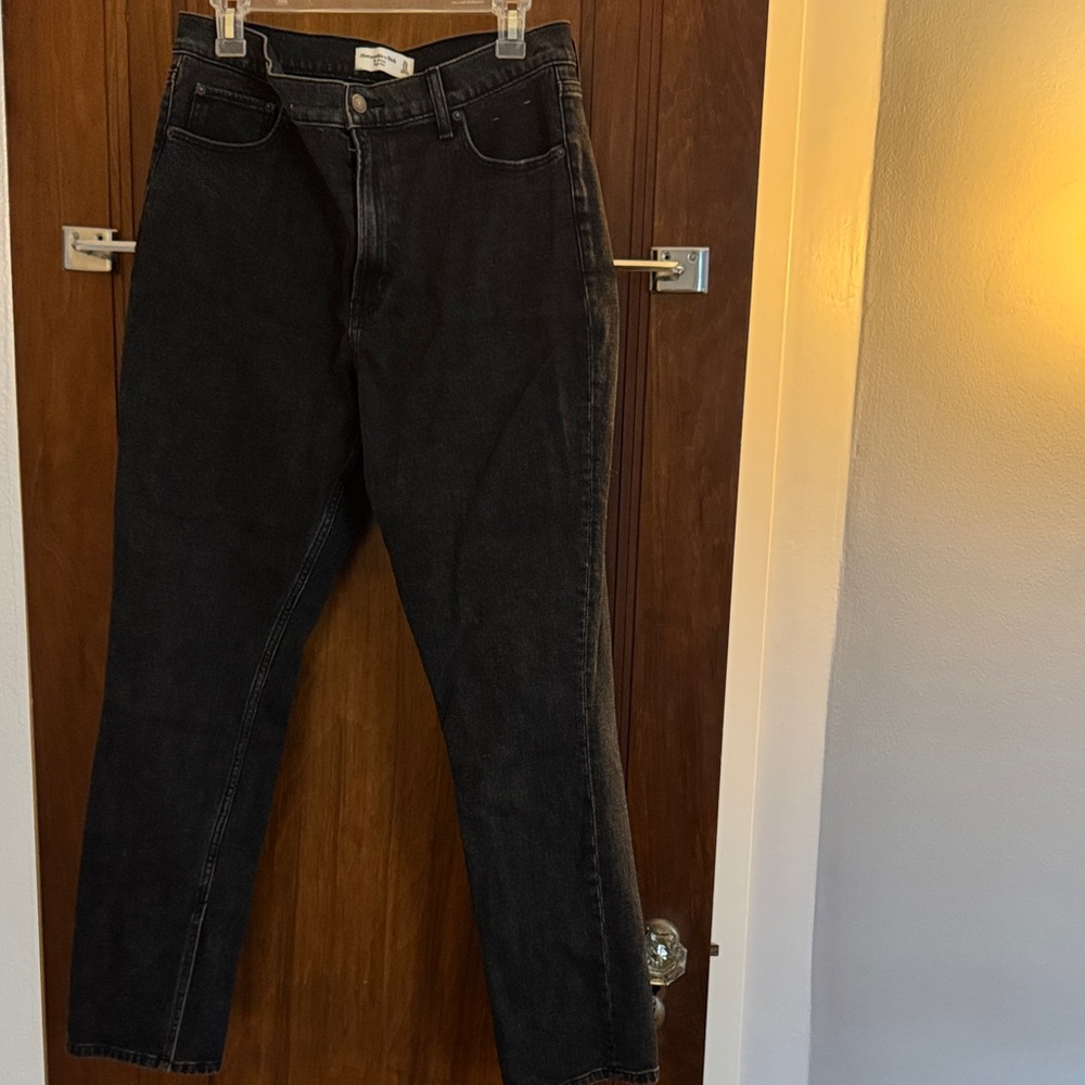 Abercrombie & Fitch Black Slim Straight high rise Jeans
